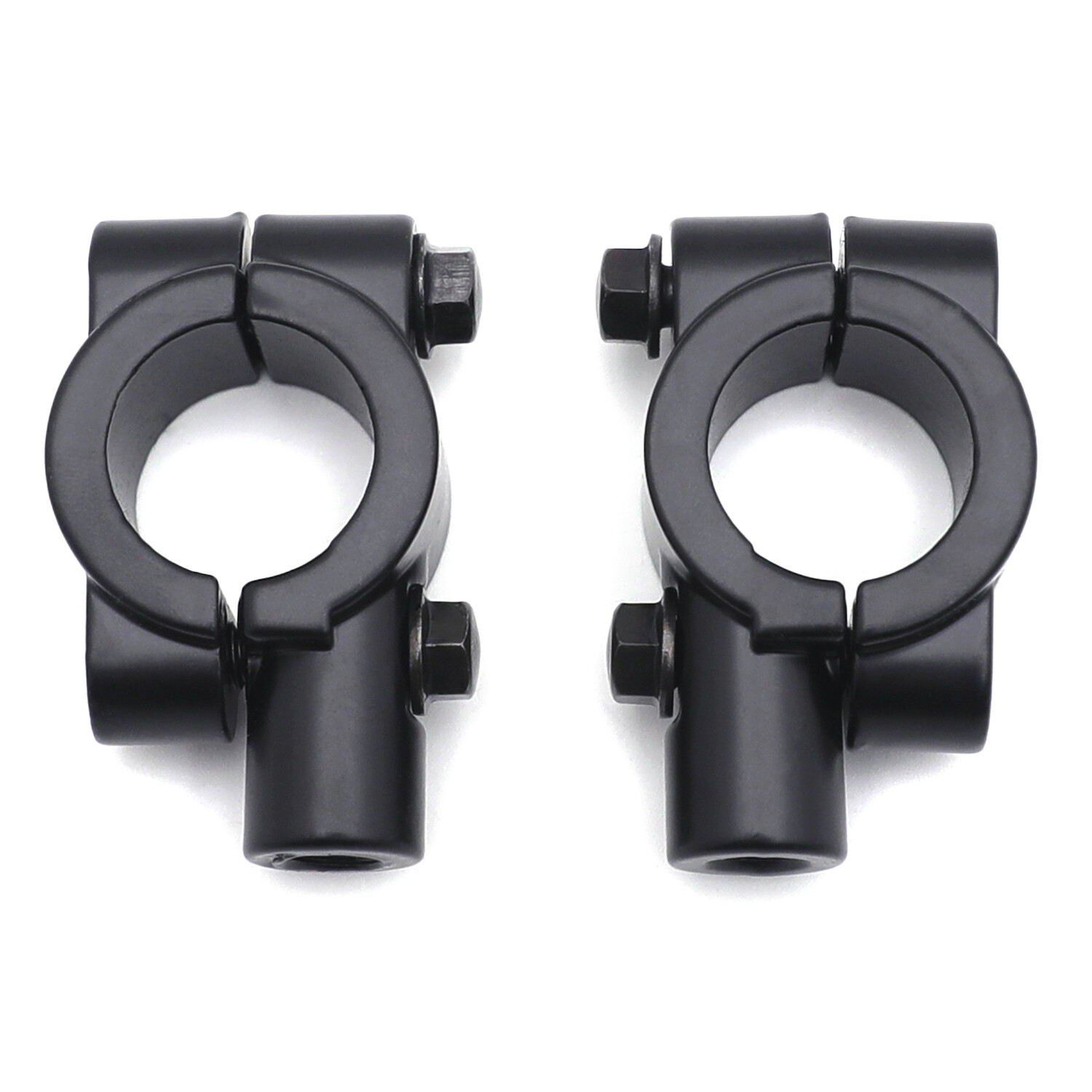 Black 1" 25mm Motorcycle HandleBar 10mm Mirror Thread Mount Holder Clamp Adaptor