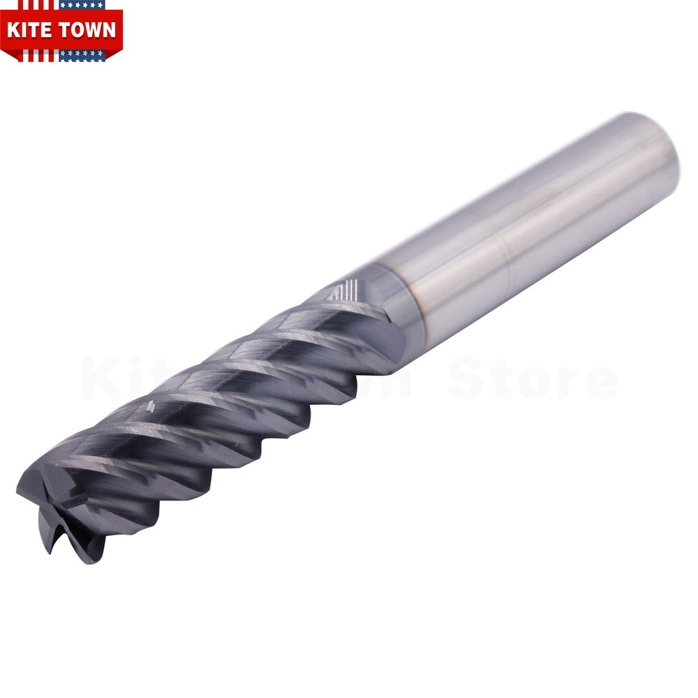 5 Flute Solid Carbide 3/4" x 2-3/4" x 6" Long End Mill - AlTiN Coated