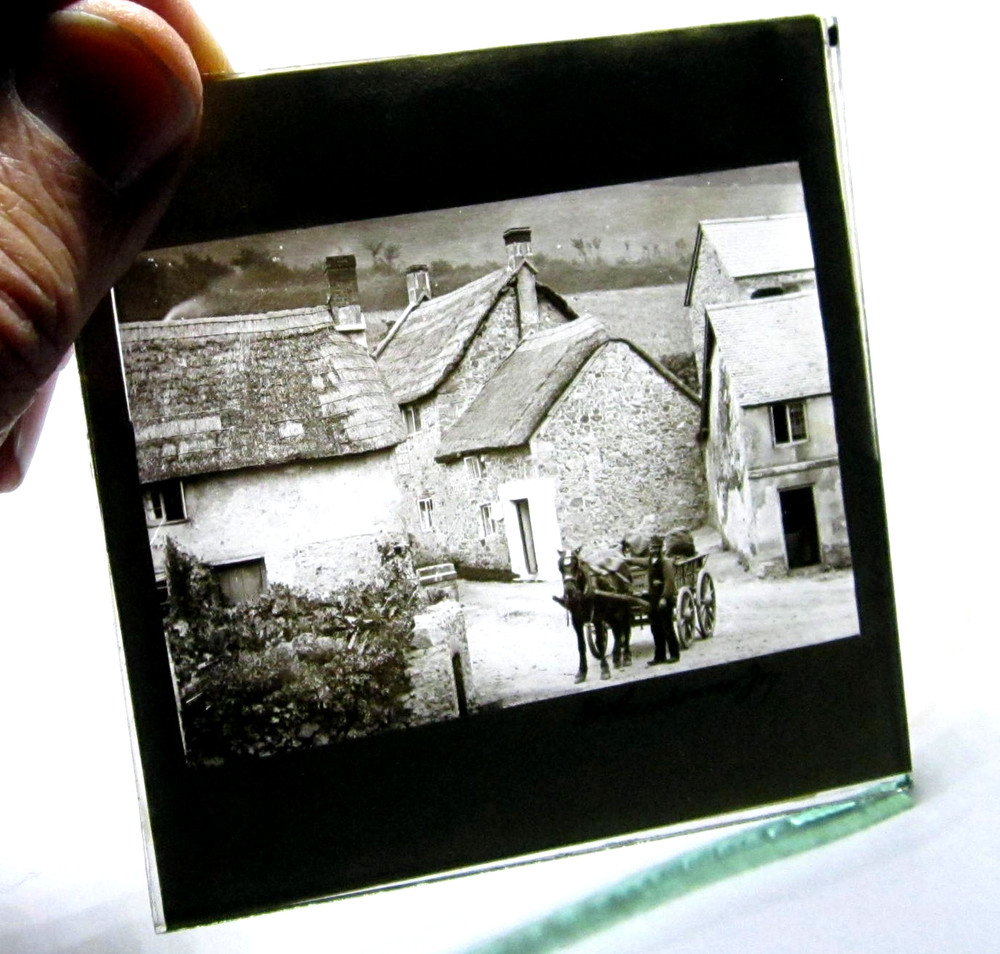 Branscombe Devon antique photo magic lantern slide #1515