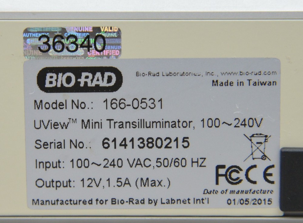 BIO-RAD UView Mini Transilluminator UV Light Box 166-0531
