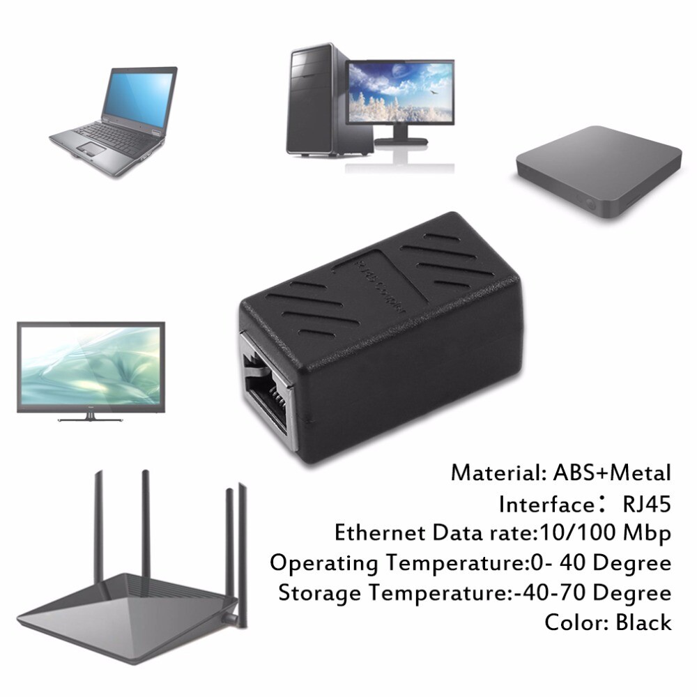 1-5PACK RJ45 Inline Coupler Cat6/Cat5e Ethernet Network Cable Extender Connector