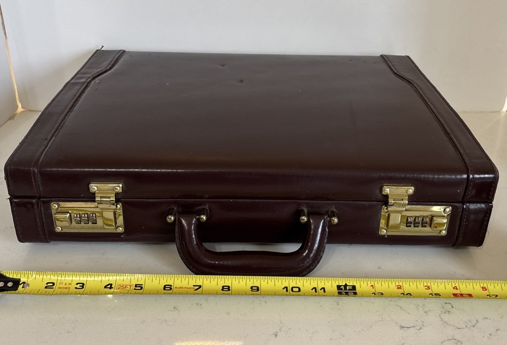 Vintage Burgundy Briefcase w/ Settable Combination Lock