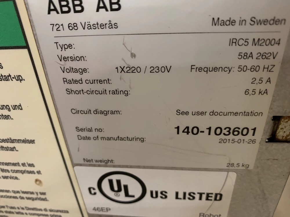 ABB IRB 140 Industrial Robots Includes IRC5 M2004 Compact Controller
