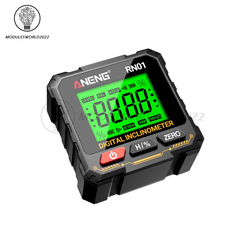 ANENG Digital Angle Finder Magnetic Protractor Level Box Inclinometer Tool 360°