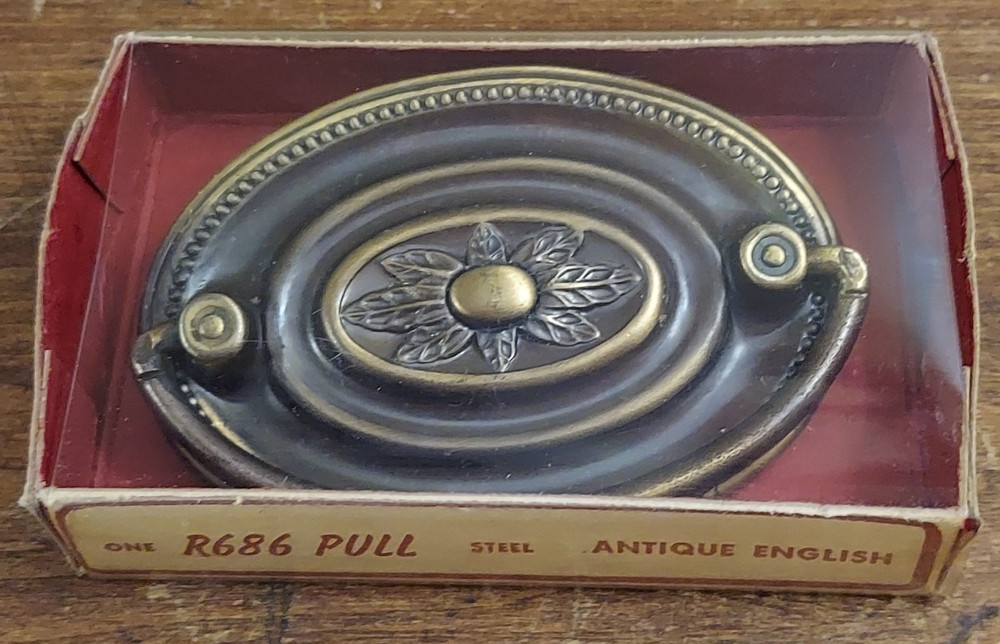 Vtg NOS Hepplewhite Oval Brass Drawer Pulls National Lock MULTIPLE Available