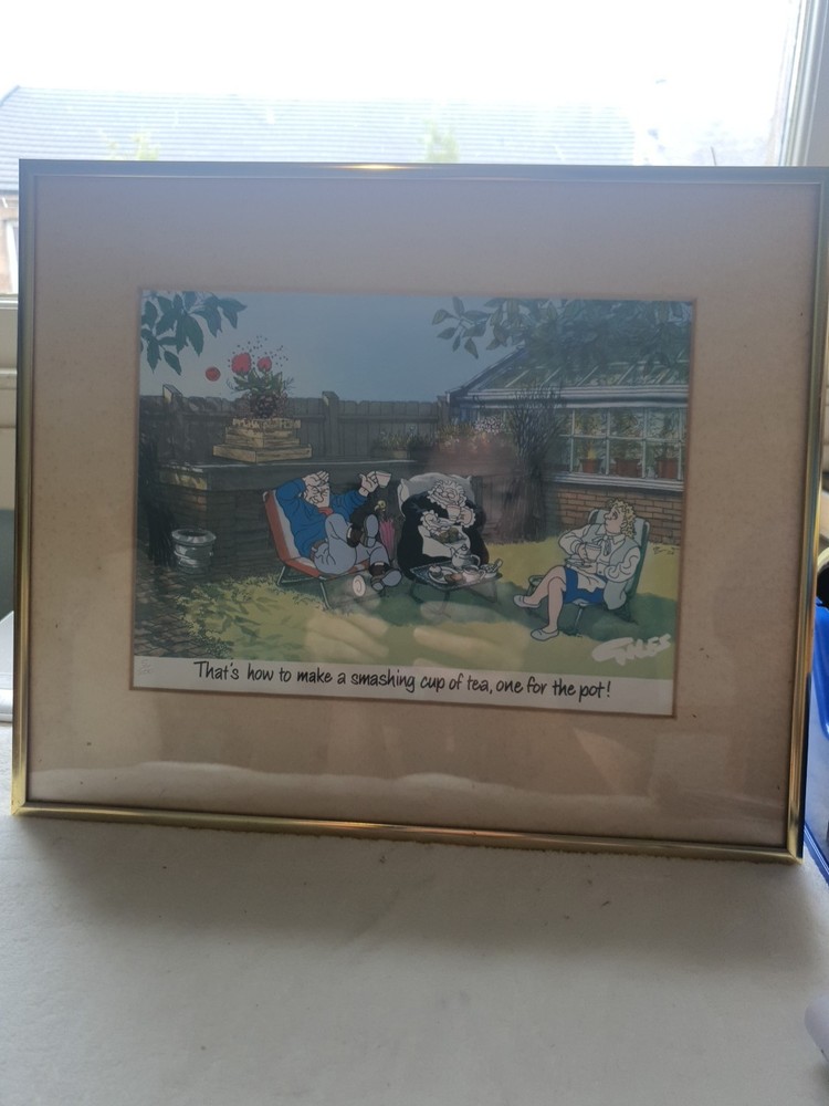 Vintage Framed Comic Sketch 13.5cm By 11cm Approx.
