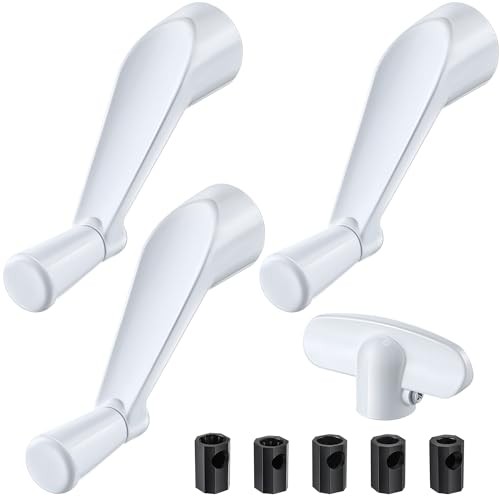 Pack 3/8'' Spline Socket Crank Handle with Tee Handle Casement Operator, 4