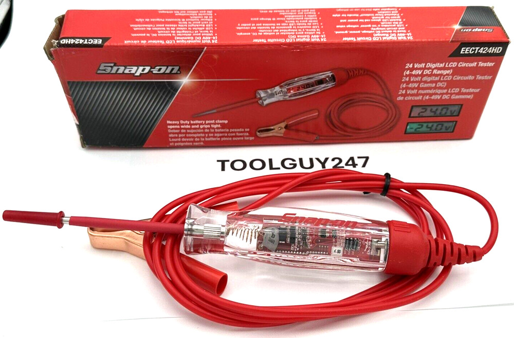 SNAP ON TOOLS 24 V Digital Display Circuit Tester 4-49 V DC Range EECT424HD +