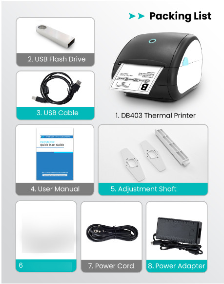 Wireless Bluetooth Thermal Shipping Label Printer 4x6 Label Printer For iPhone