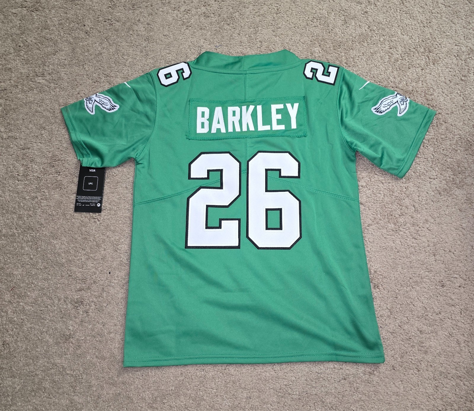 Saquon Barkley #26 Kelly Green Stitched Eagles Youth/Kids/Boys Jerseys [4 variat
