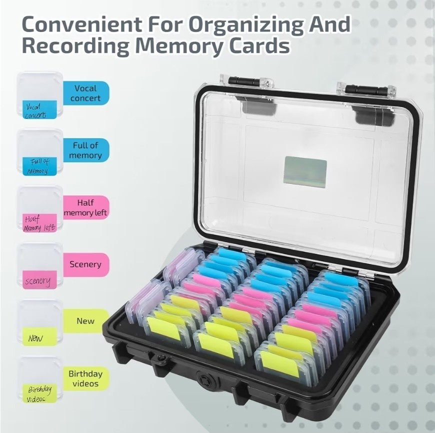 37 Slots Memory Card Case & 36 Transparent Card Cases & 60 Visual Sticky Note...