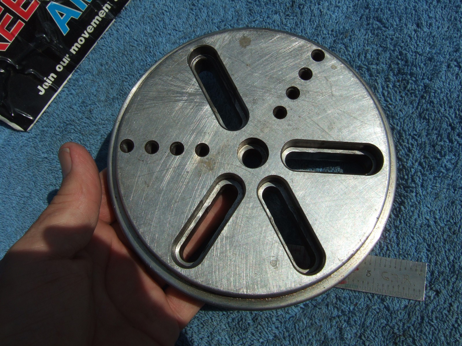 FIXTURE PLATE ROUND 6 inch TAPPED XLNT TOOLMAKER MACHINIST INSPECT GRIND MILL