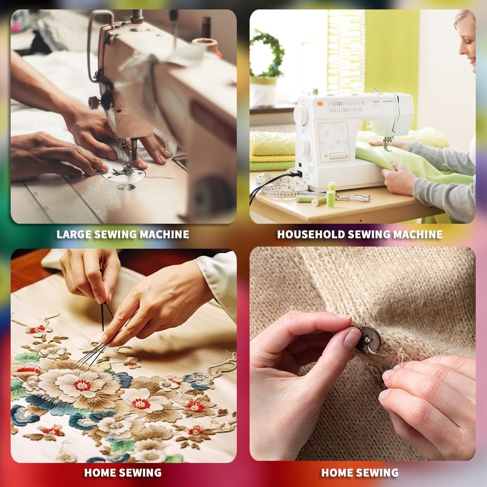 All-Purpose Polyester Sewing Thread - 4-Pack 12000 Yards Total - Black & Whit...