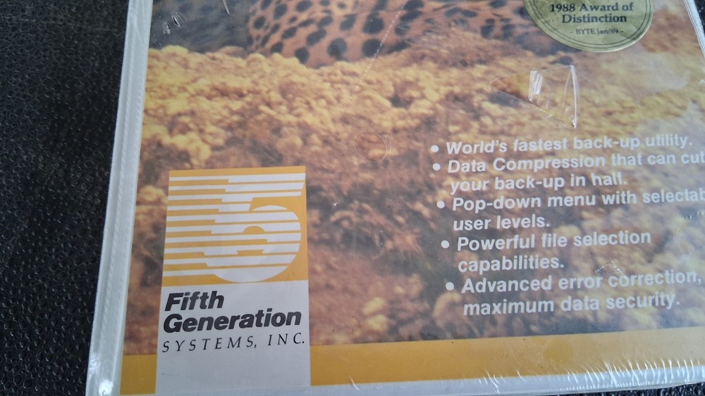 Fast Back Plus Back Software 5th Generation Systems MS-DOS PC Computer Program