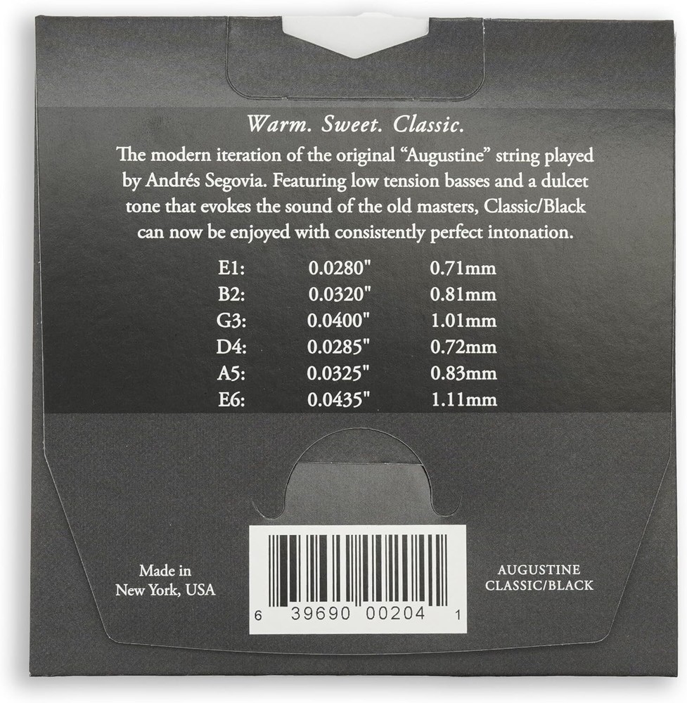 Classic Black - Low Tension Classical Guitar Strings 3-Pack