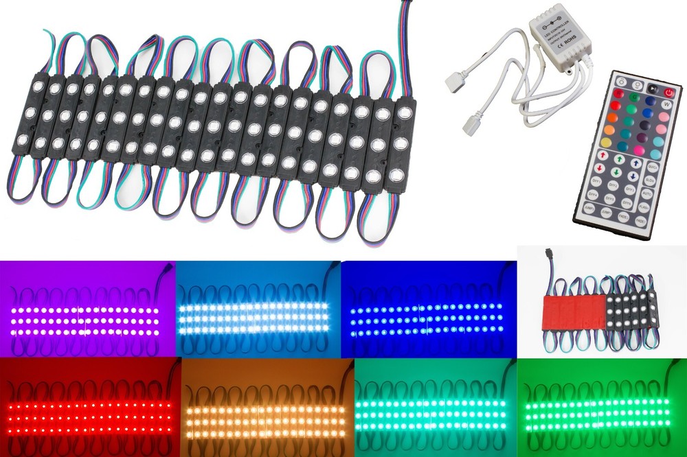 LEDUPDATES 60ft STOREFRONT MULTI COLOR RGB LED LIGHT UL Power & WIRELESS REMOTE