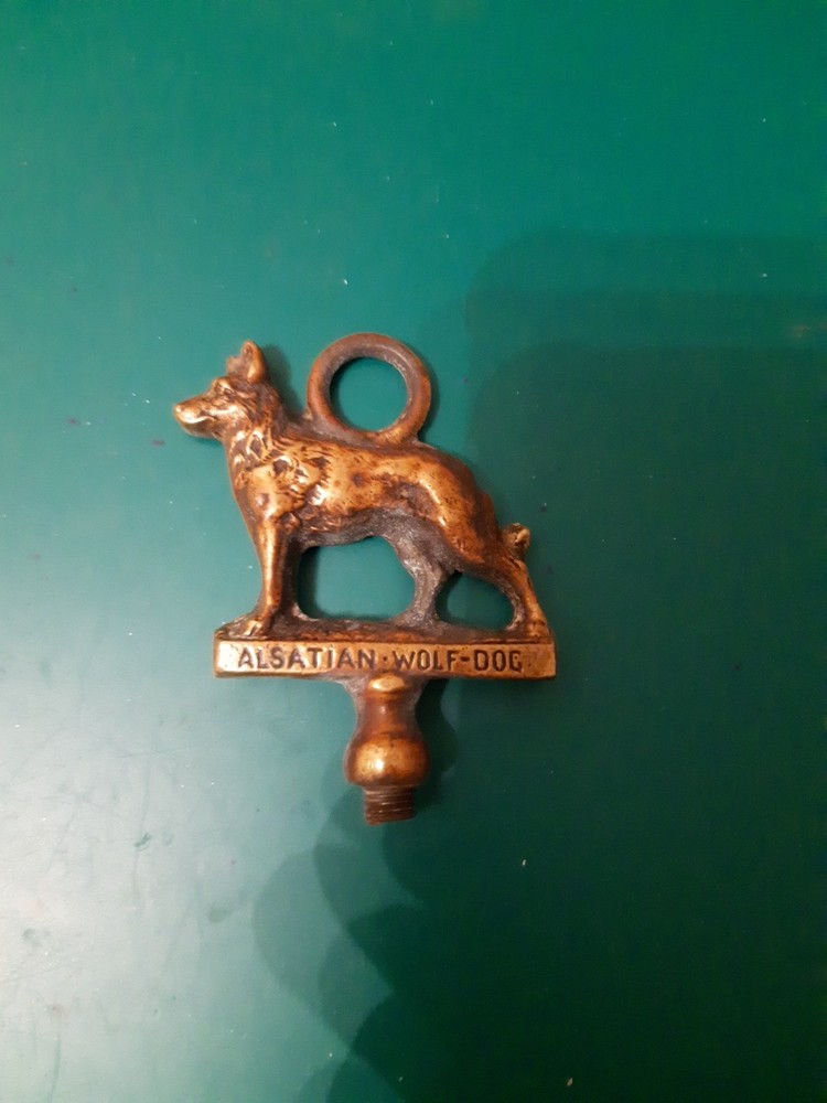 Antique Brass Alsation Wolf Dog