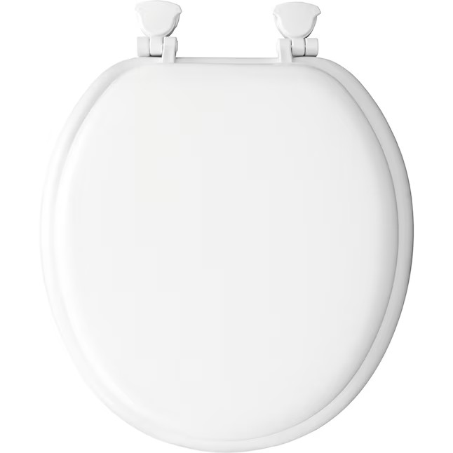 Bemis Eden Cushioned Vinyl White Round Padded Toilet Seat Comfortable Soft Seat