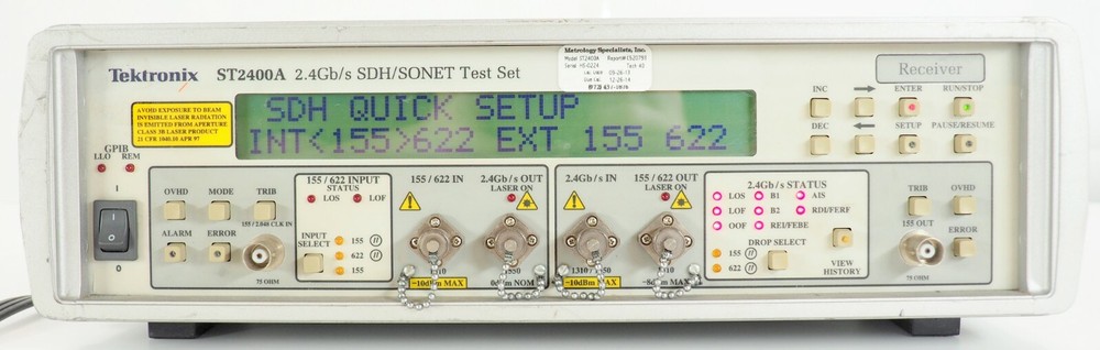 Tektronix ST2400A 2.4Gb/s SDH/SONET Test Set Receiver