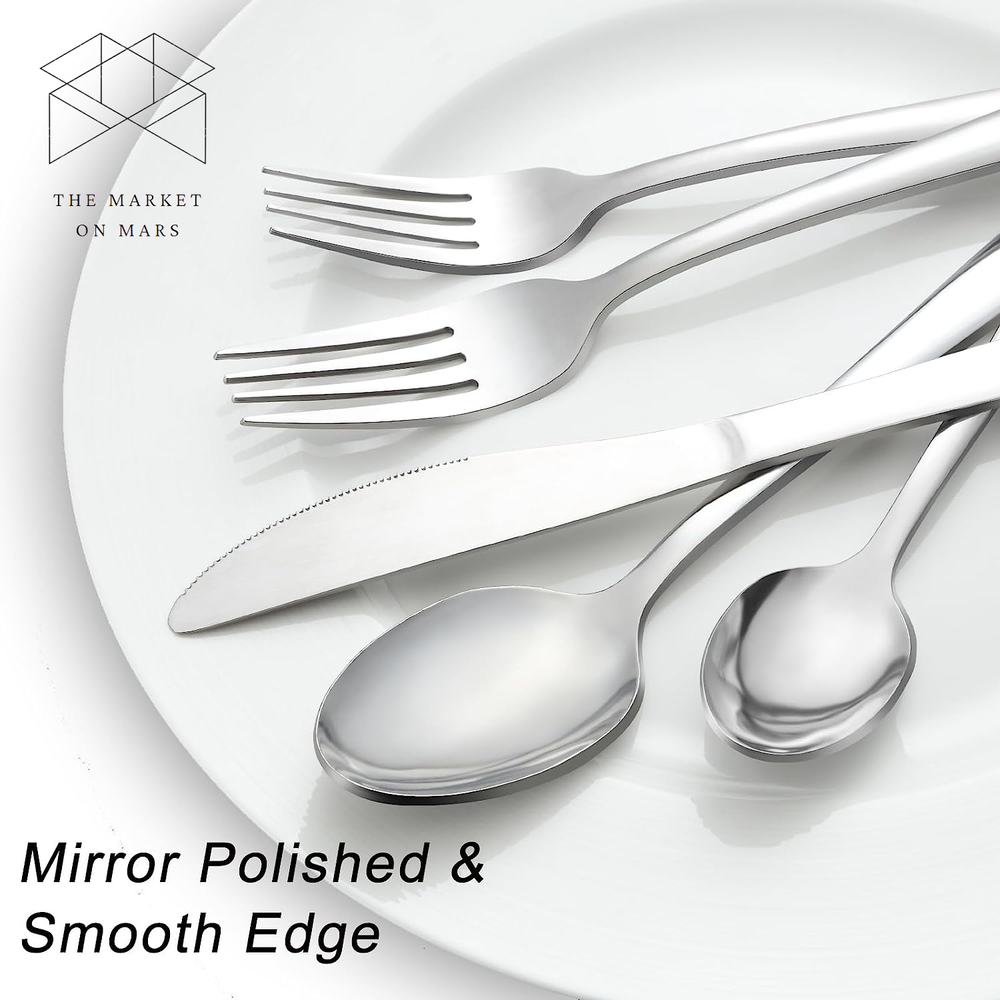 72-Pieces Silverware Sets for 12 Flatware Set with Steak Stainless Steel