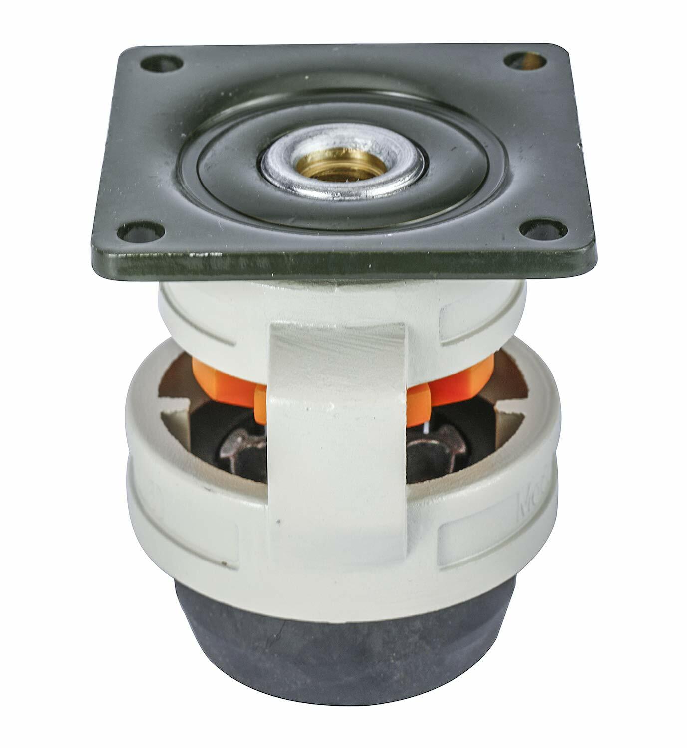 4 Pack Retractable Leveling Machine Casters w/ Nylon Wheel & Rubber Foot 2200lbs