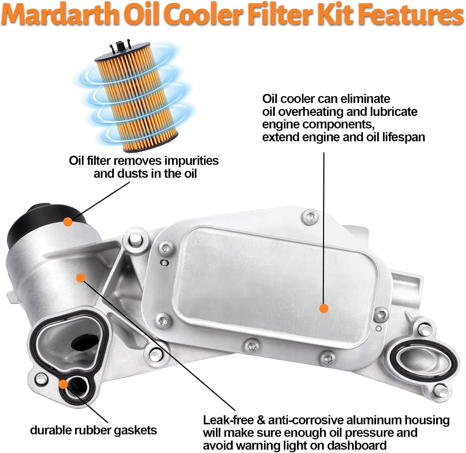 Engine Oil Cooler Filter Housing For Chevy Cruze Sonic Aveo 1.6L 1.8L 93186324