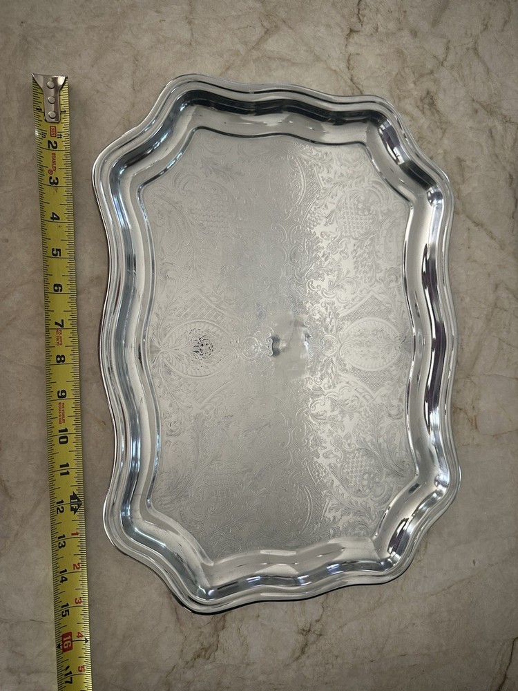 Two Chrome Plated Serving Platters, One Irvingware