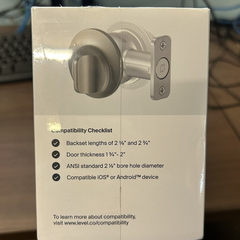Level Lock Touch Smart Deadbolt - Satin Nickel - Bluetooth Keyless Entry