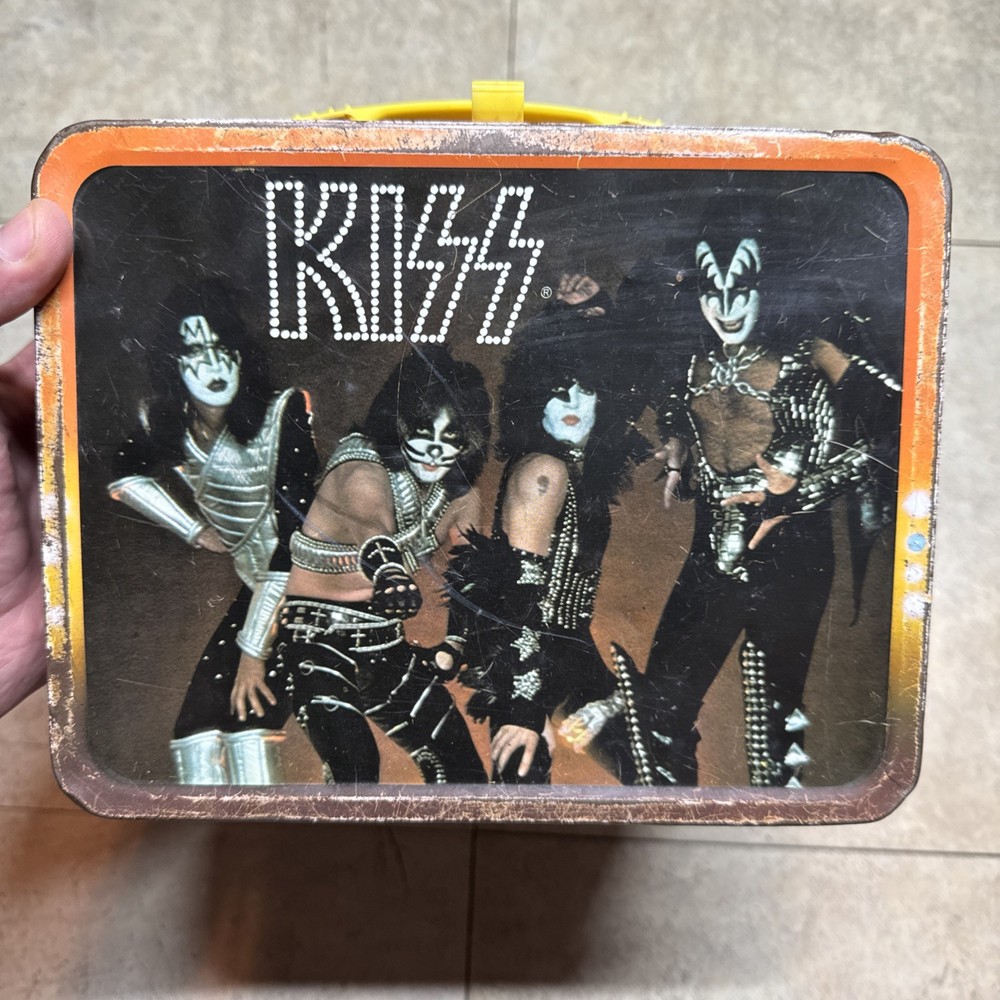 VINTAGE KISS LUNCH BOX ~ 1977 KING SEELEY / AUCOIN ~ NO THERMOS