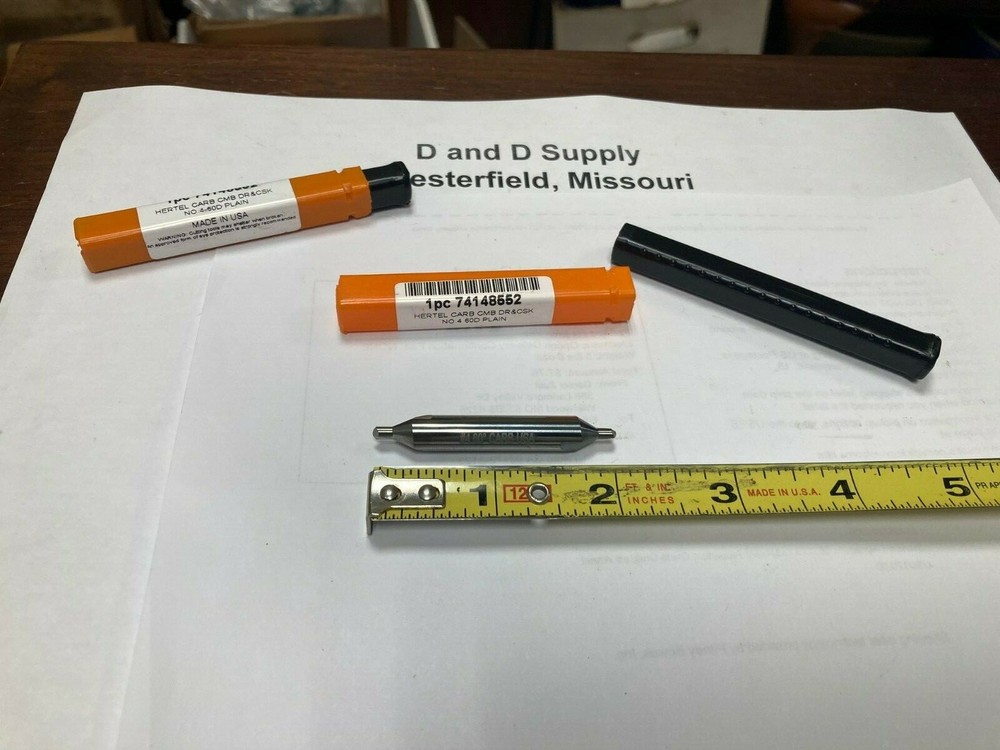 Hertel 300-001006, #4 Plain Cut 60° Solid Carbide Combo Drill & Countersink