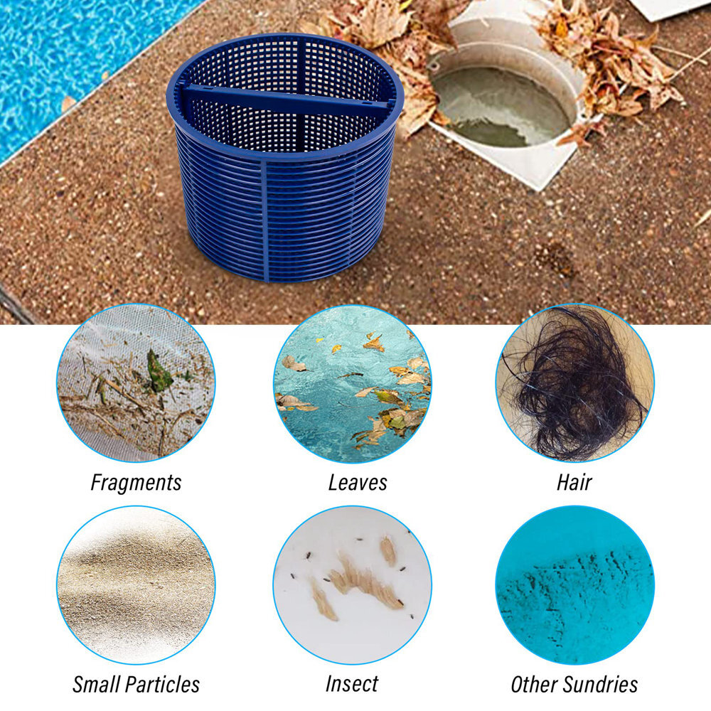 Pool Skimmer Basket B-152 Filter Basket with Handle Replacement Strainer Basket