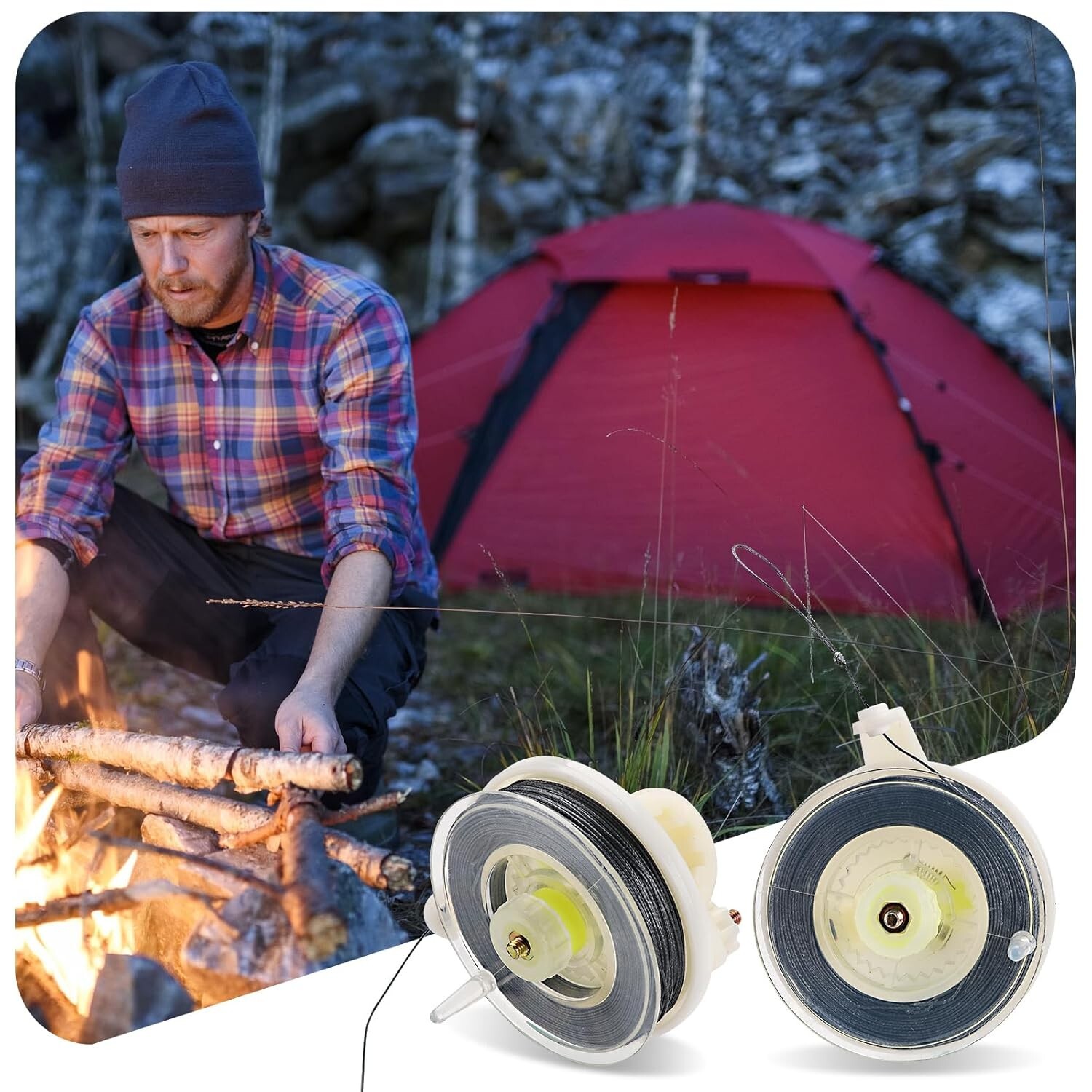 1/2 Pcs Trip Wire Alarm Device 12 Gauge Camping Security Perimeter Trip Alarm Ca