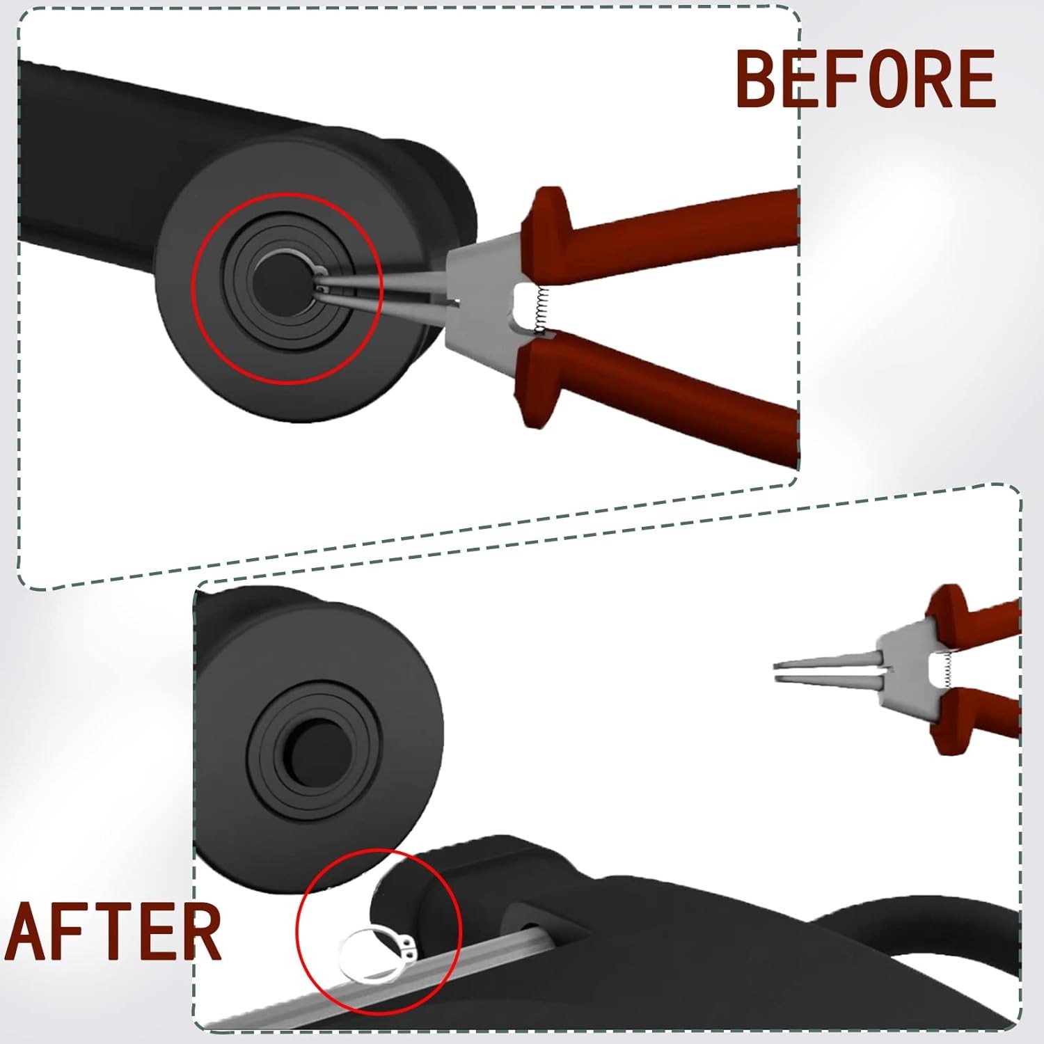 4Pcs 7" Internal/External Snap Ring Pliers Set Heavy Duty Circlip Pliers Kit