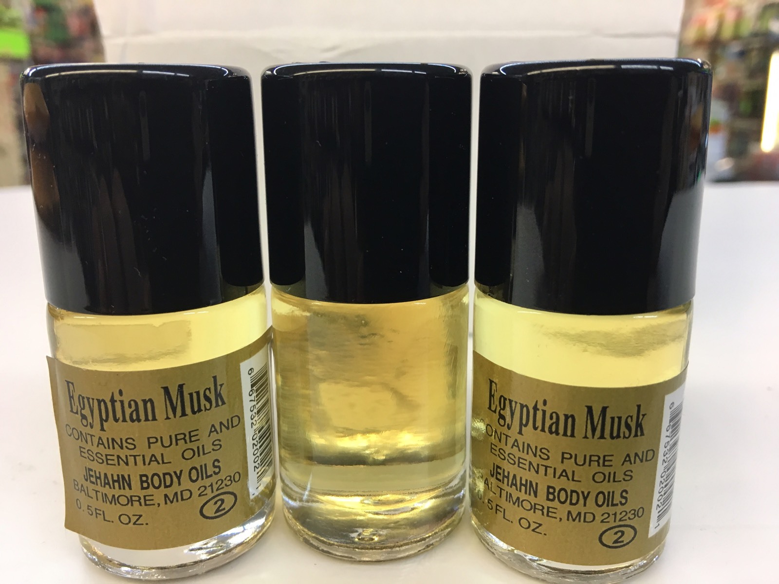 Egyptian Musk Body Oils Yellow 3 x 1/2 oz Bottles New with Box