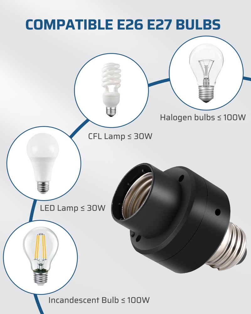 DEWENWILS Dusk to Dawn Light Sensor Socket with Timer Light Socket Indoor/Outdoo