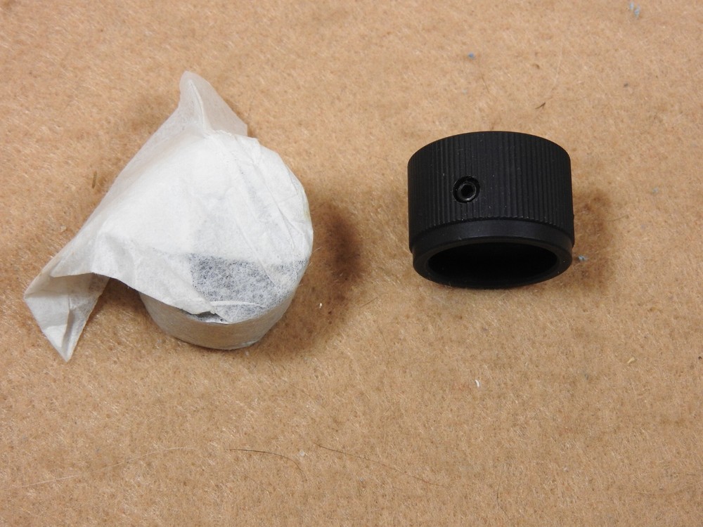 Nice Aluminum Control Knobs, Black, .952" Diam, Black, Pointer - New, Lot of 2