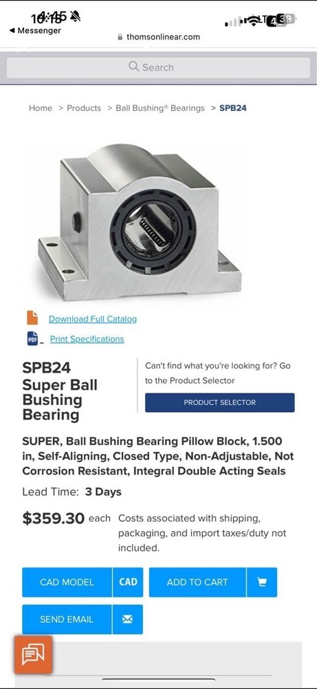 Thomson Linear Slide Rail Assembly
