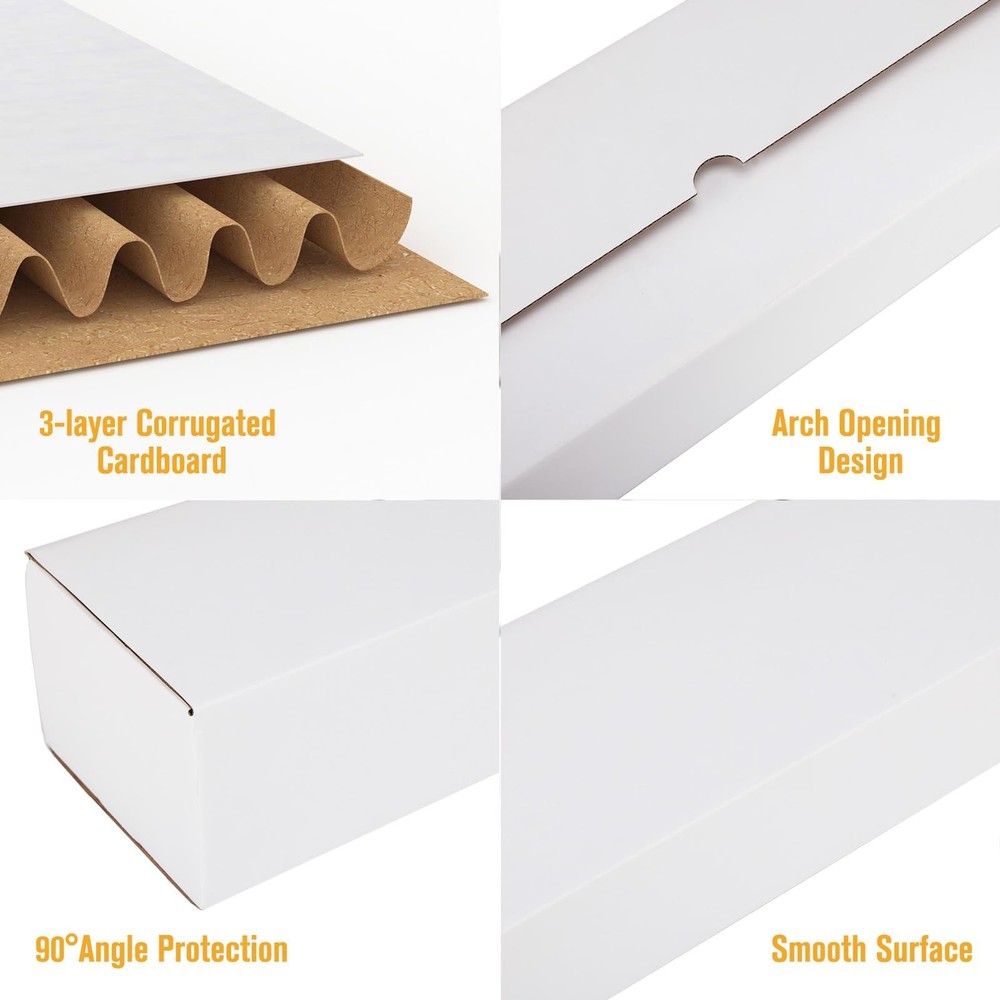 25 Pack 14x4x3 Card Toploader Storage Boxes White, Each Box Hold 400 Count 35...