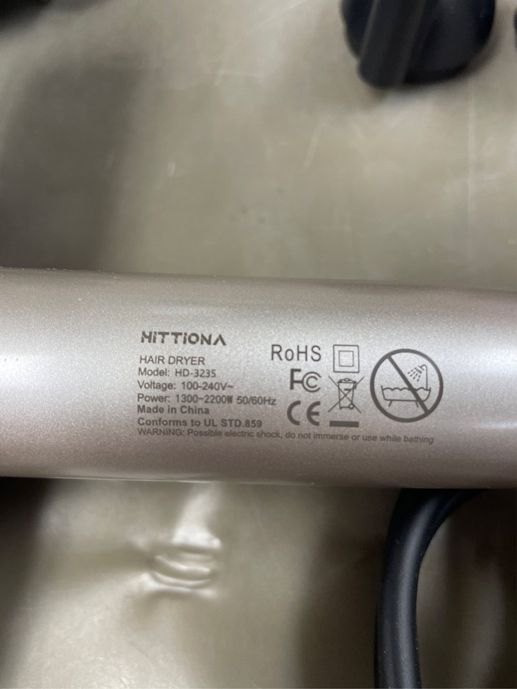 Dual Voltage Travel Hair Dryer with Diffuser - 2000W High-Speed Ionic Diffuser H