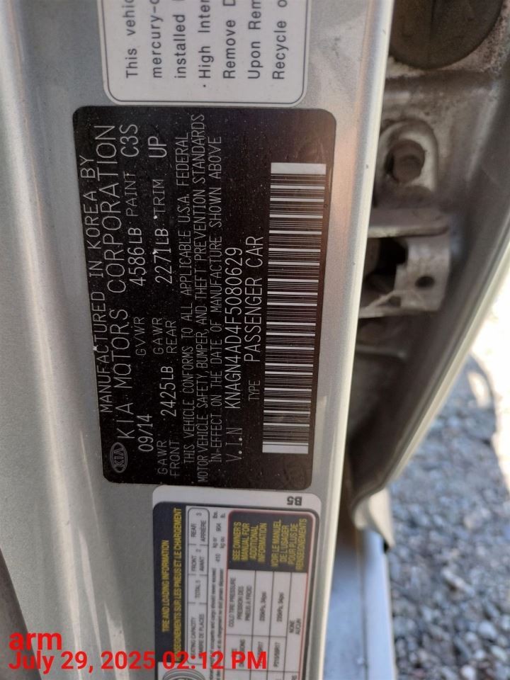 LEFT REAR DOOR WINDOW REGULATOR OEM 2016 KIA OPTIMAKIA