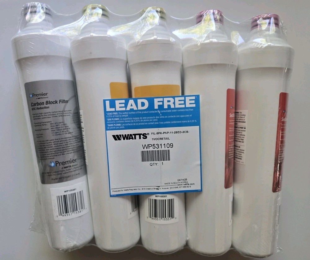 Watts Premier WP531109 RO Pure Plus Water Filter Replacement Kit Multi 5 Pack