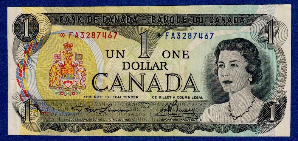 Canada $1 (1973) BC-46aA / P-85a(1) REPLACEMENT NOTE (Circulated) *FA3287467