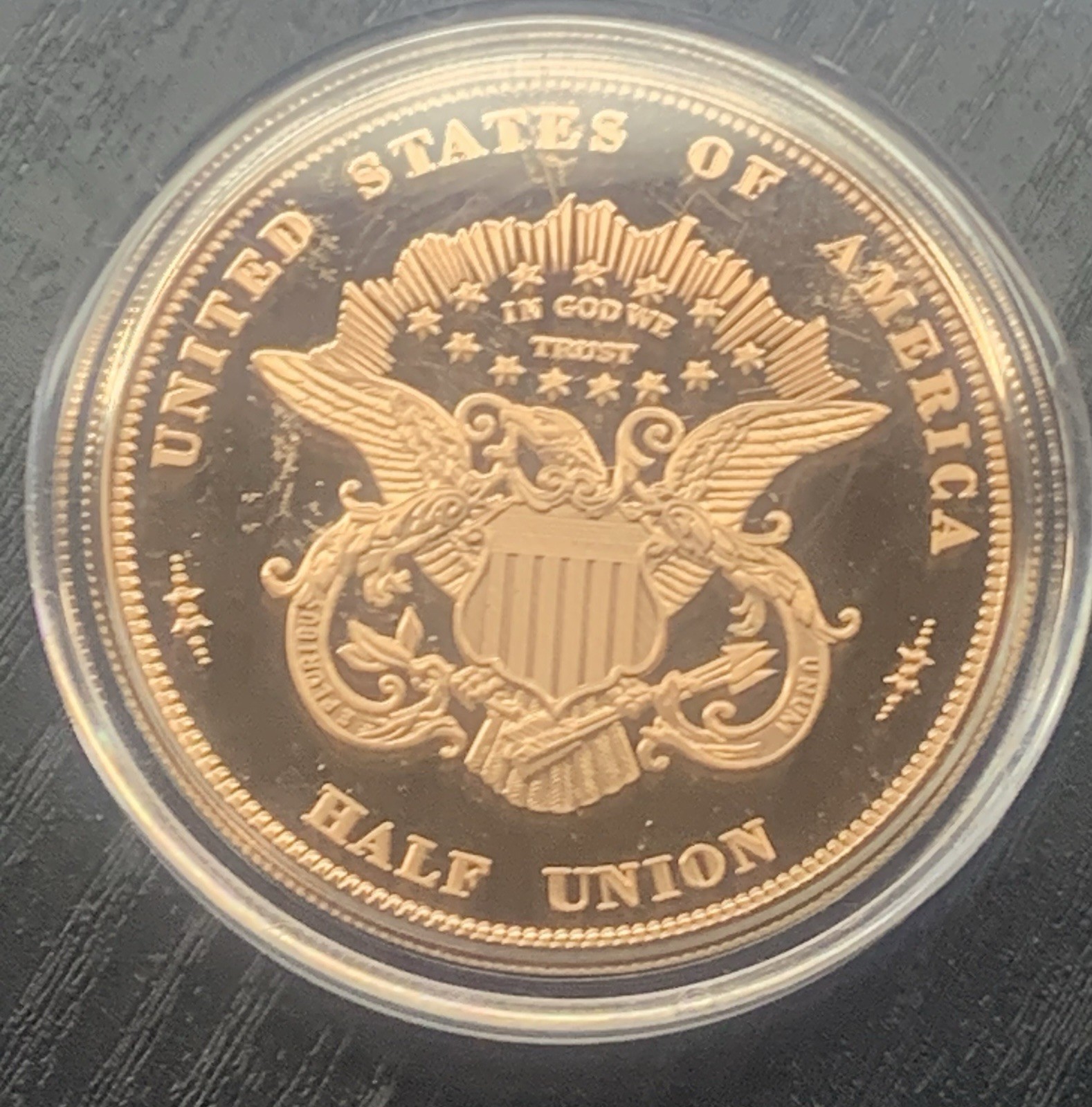 1877 Copper 1.25 oz Barber's $50 Half-Union Proof .999 Copper Round