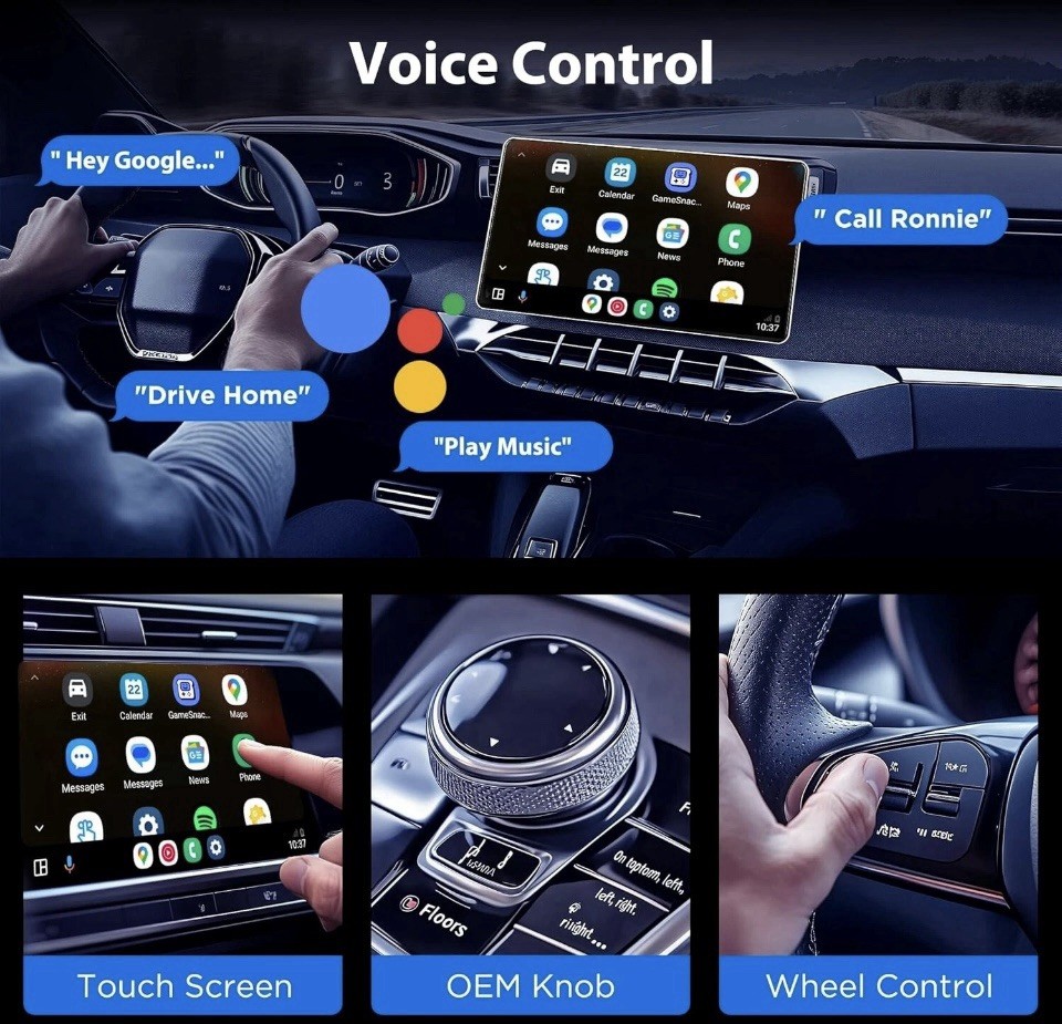Android Auto Wireless Adapter, Convert Factory Wired to Wireless, Plug and Play