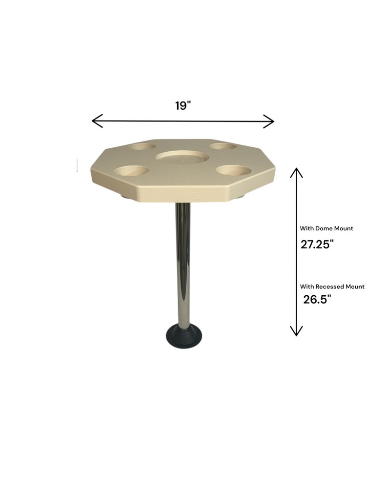 Horizon Manufacturing Octagonal Pontoon Table 4001-RFM includes 2 mountings
