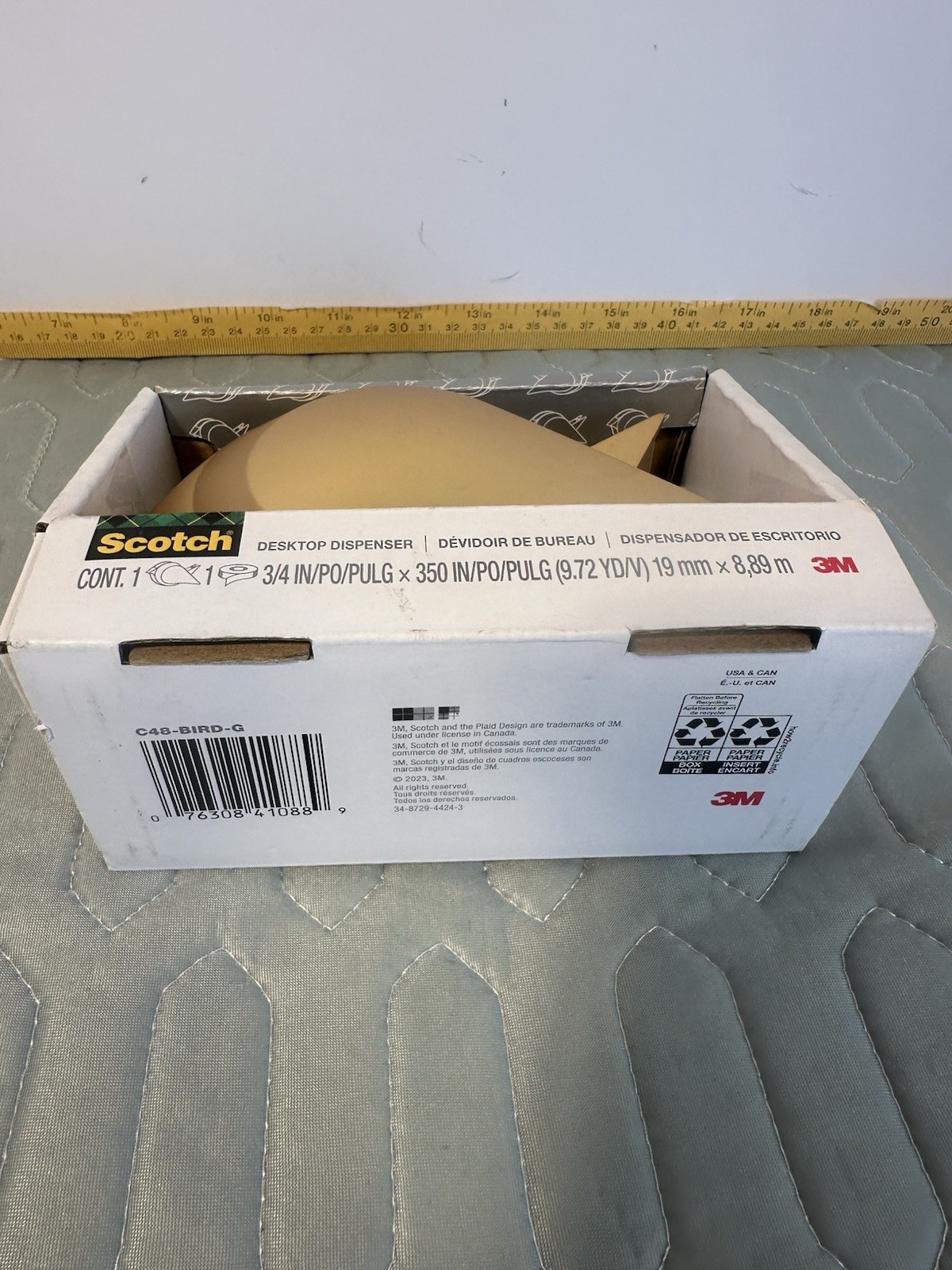 Scotch Gold Tape Dispenser Desktop Modern Desk Tape Holder Office Decor 3M New