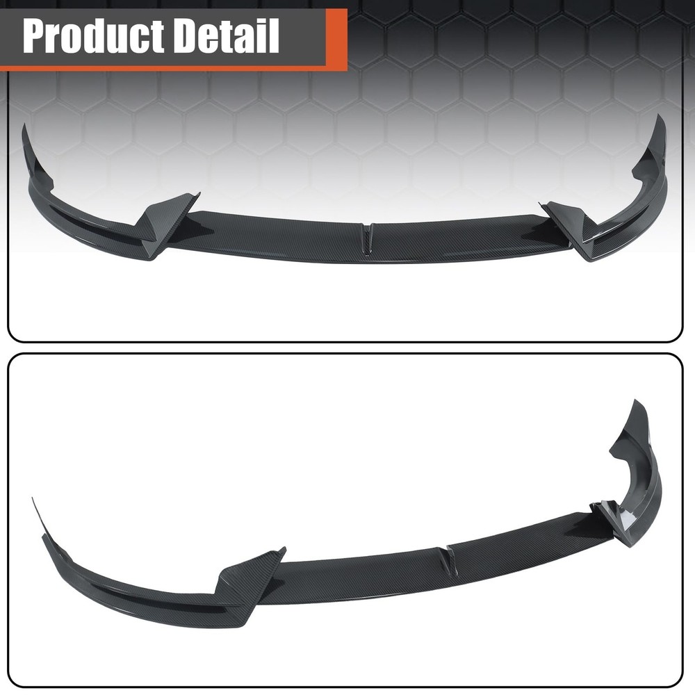 labwork 3 Pieces Front Bumper Lip Spoiler Splitter Carbon Fiber Style Replace...