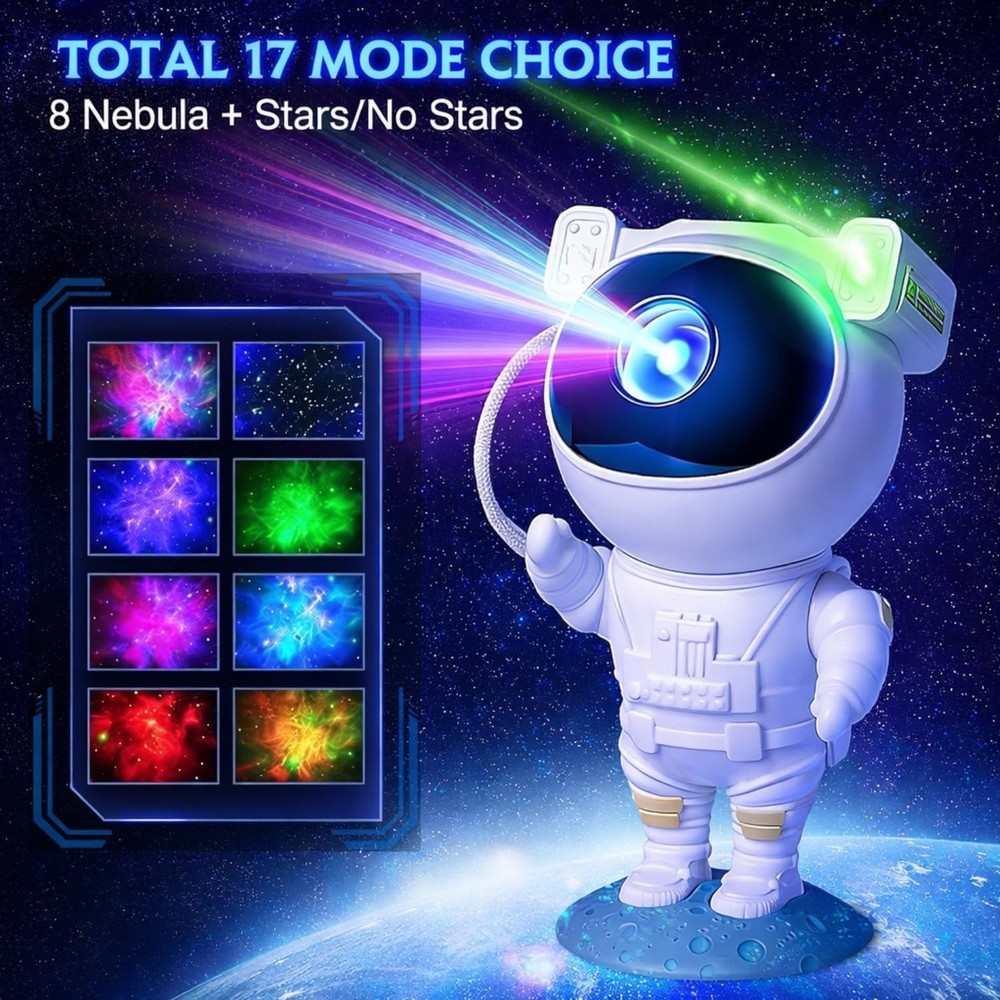 Mooyran Astronaut Starry Sky Night Light Projector - White