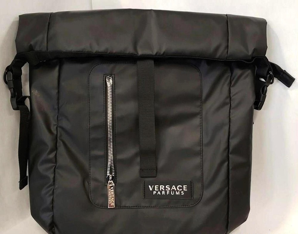 RARE - VERSACE PARFUMS PERFUME COLOGNE BLACK & BLUE BACKPACK BAG