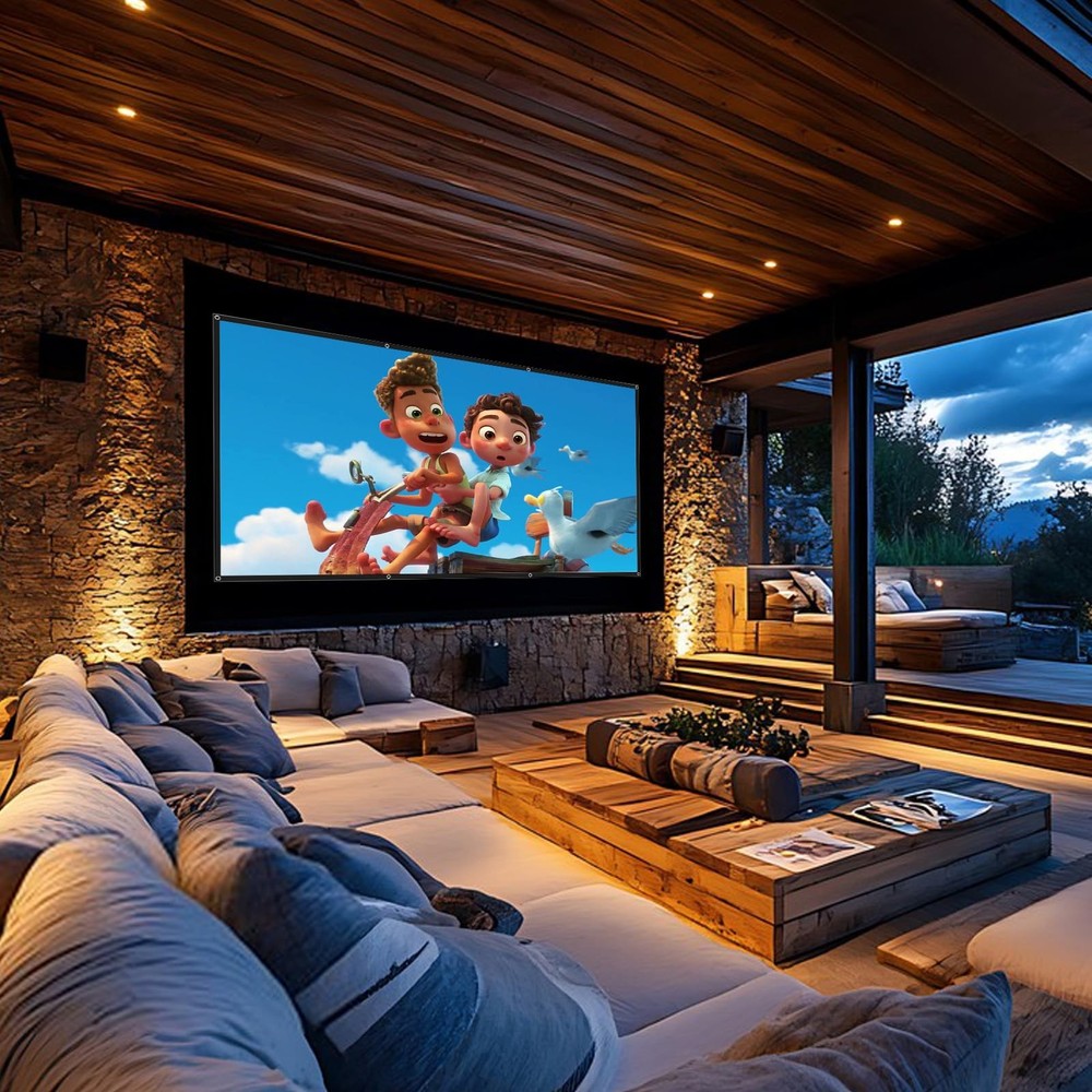Projector Screen - 120 inch Projector Screen 16:9 Washable Foldable Portable ...